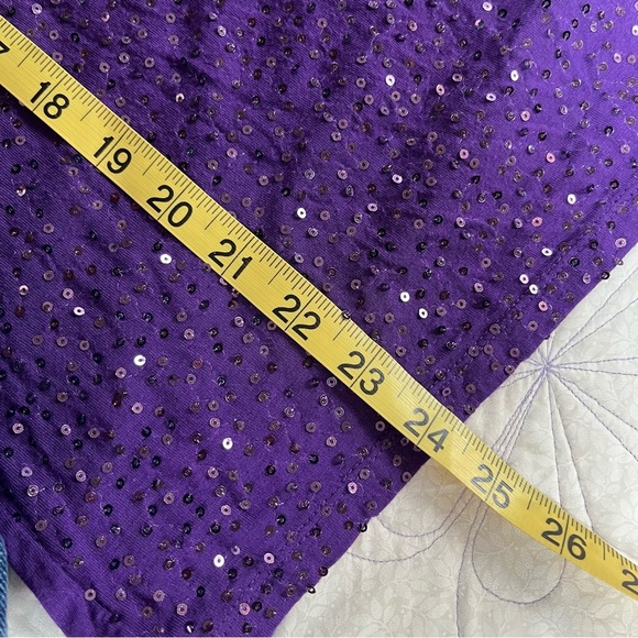 Charter Club purple sequin tank blouse with cowl neck women’s size large - Picture 4 of 4